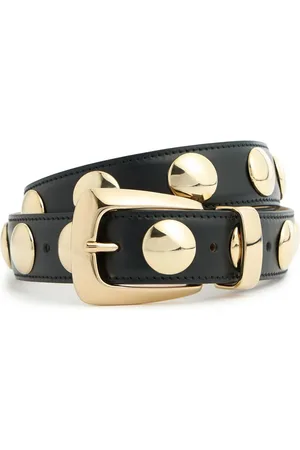 Khaite Cintura Benny In Pelle Con Borchie 3cm