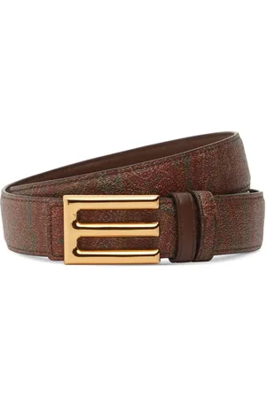 Etro Cintura Reversibile In Pelle Con Logo
