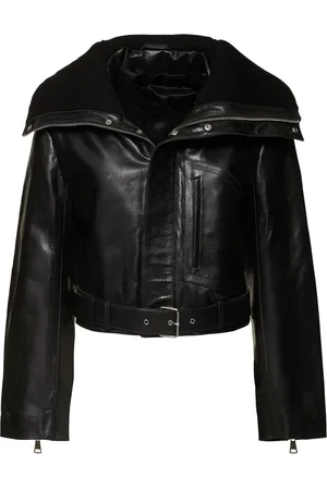 Victoria Beckham Giacca Cropped Biker In Pelle