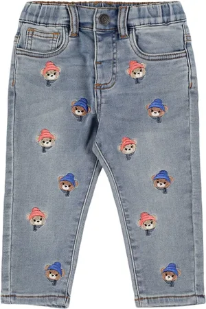 MONNALISA Jeans In Cotone Stretch Con Ricami