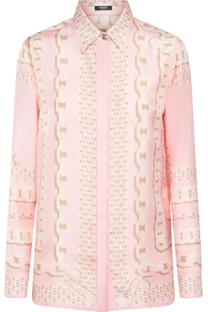 VERSACE Camicia In Twill Di Seta Con Stampa