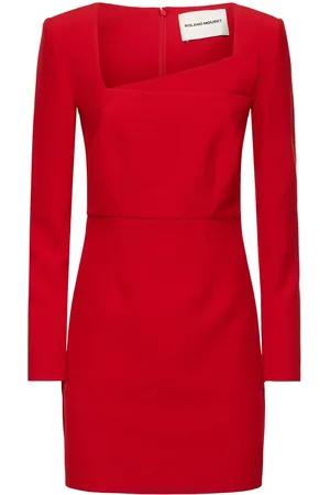 Roland Mouret Vestito Corto In Crepe A Maniche Lunghe