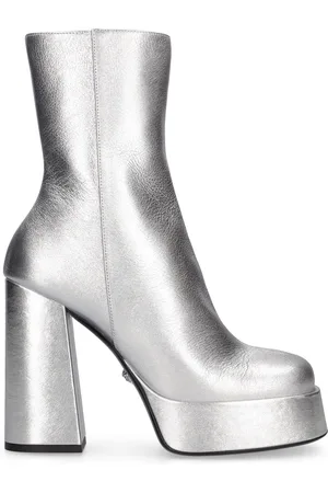 VERSACE Stivali In Pelle Metallizzata 120mm
