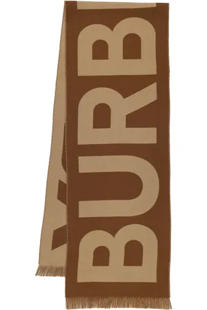 Burberry Sciarpa In Maglia Di Lana Con Logo
