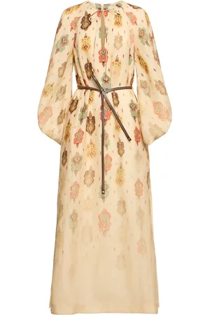ZIMMERMANN Vestito Midi Wylie In Lino