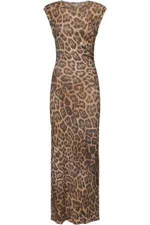 Stella McCartney Vestito Lungo In Mesh Stampato