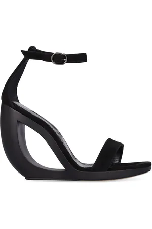 Manolo Blahnik Sandali Rocar In Camoscio Con Zeppa 105mm