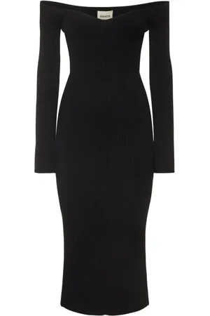 Khaite Vestito Midi Pia In Viscosa Stretch