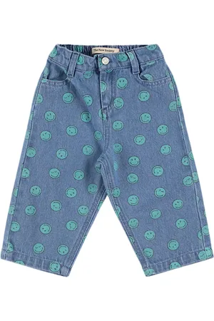 The New Society Pantaloni In Denim Di Cotone Stampato