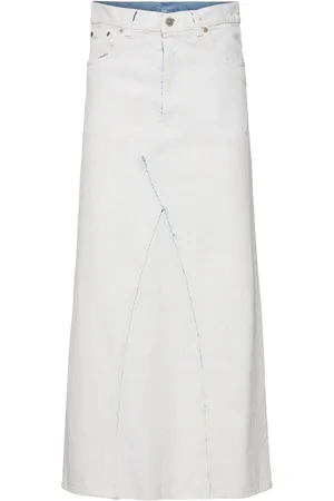 Maison Margiela Gonna Lunga In Denim Spalmato