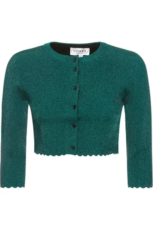 Victoria Beckham Cardigan Cropped In Lurex Di Misto Viscosa