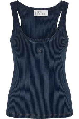 GIUSEPPE DI MORABITO Tank Top In Cotone Stretch A Costine