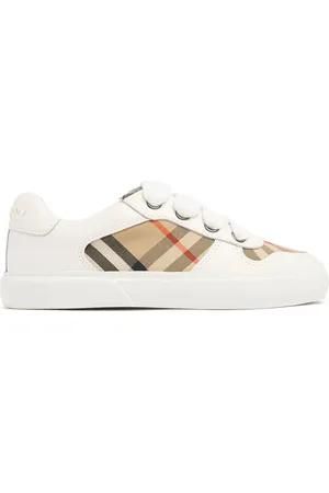 Burberry Sneakers In Cotone E Pelle Con Strap