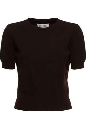 Maison Margiela Top A Maniche Corte In Maglia Di Lana