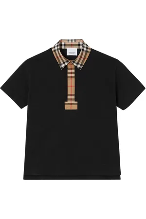 Burberry Polo In Cotone Piqué Con Inserti Check