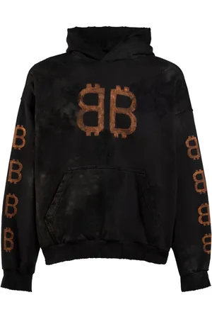 Balenciaga Felpa In Cotone Distressed Con Cappuccio