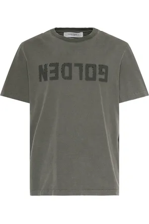 Golden Goose T-shirt In Jersey Di Cotone Distressed Con Logo
