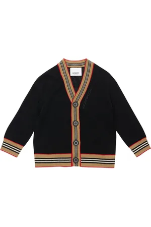 Burberry Cardigan In Maglia Di Lana A Intarsio