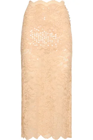 Paco rabanne Gonna In Pizzo Ricamato Con Paillettes