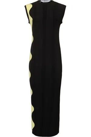Msgm Vestito Midi In Maglia Di Misto Viscosa