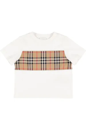 Burberry T-shirt In Jersey Di Cotone Con Inserto Check