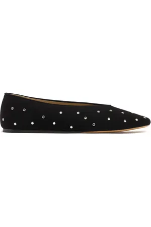 Le Monde Beryl Ballerine Regency In Camoscio Con Borchie 10mm
