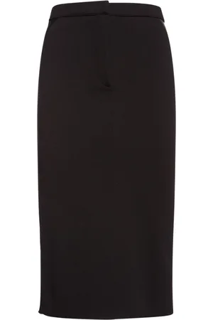 Tom Ford Gonna Midi In Crepe Di Lana E Pelle