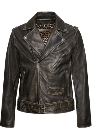 Golden Goose Giacca In Pelle Distressed