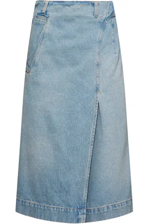 Victoria Beckham Gonna Midi In Denim Di Twill
