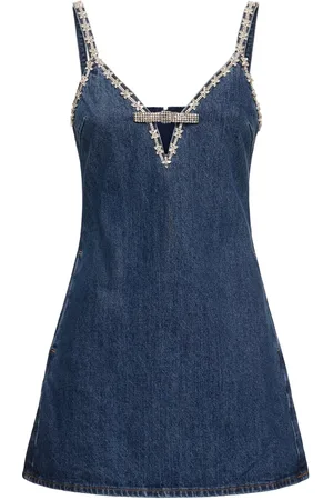 Self-Portrait Vestito In Denim Con Spallini