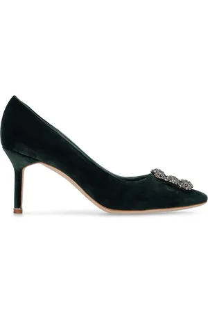 Manolo Blahnik Décolleté Hangisi In Velluto 70mm