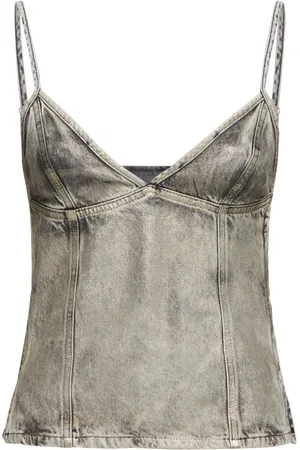 Diesel Top De-fulsy In Denim Spalmato