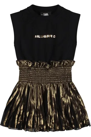 Karl Lagerfeld Vestito In Poly Stampata Con Ruches