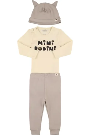 Mini Rodini Body, Pantaloni E Cappello In Cotone Organico