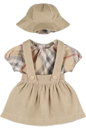Burberry Salopette, Tutina E Cappellino In Cotone Check