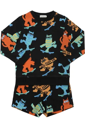 Stella McCartney Felpa E Shorts In Cotone Stampato