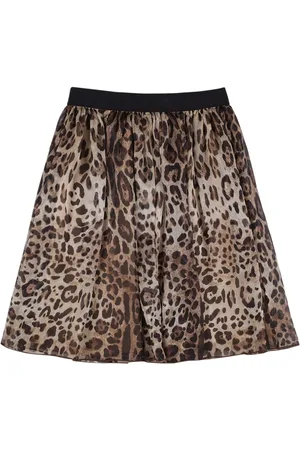 Dolce & Gabbana Gonna Midi In Chiffon Di Seta Stampato
