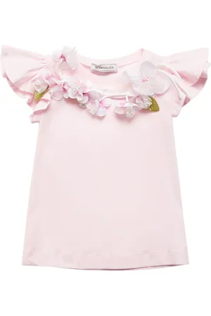 MONNALISA T-shirt In Jersey Di Misto Cotone Con Applicazione
