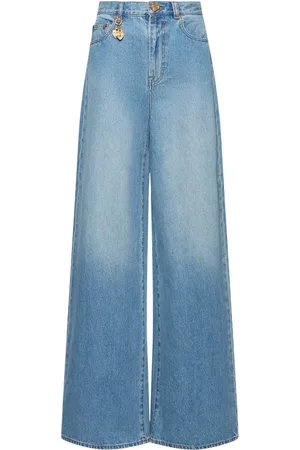 ZIMMERMANN Jeans Larghi Crush In Denim Di Cotone