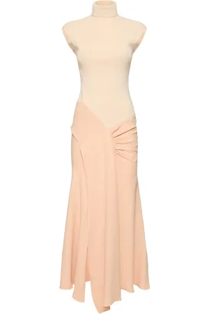 Victoria Beckham Vestito Midi Cap In Misto Crepe Di Viscosa