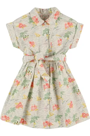 BONPOINT Vestito In Cotone Stampato / Cintura