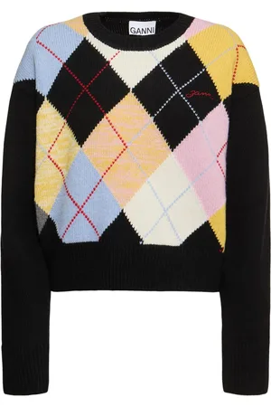 Ganni Maglia Oversize Harlequin In Misto Lana