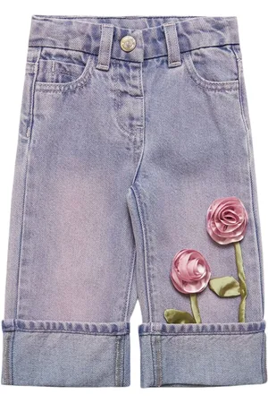 MONNALISA Jeans In Denim Con Ricami