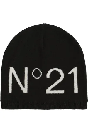 Nº21 Cappello Beanie In Misto Lana A Intarsio