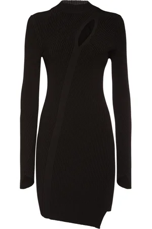 VERSACE Vestito In Maglia Di Viscosa A Costine Con Cutout