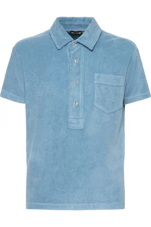 Tom Ford Polo A Maniche Corte In Spugna Di Cotone