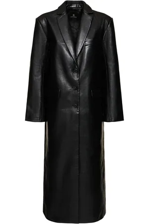ANINE BING Cappotto Lungo Quinn In Misto Pelle