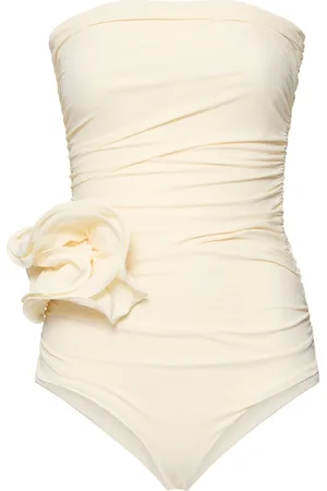 MAGDA BUTRYM Costume Intero In Jersey Drappeggiato Con Rosa