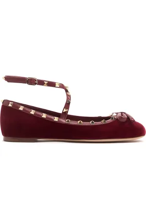 VALENTINO GARAVANI Ballerine Rockstud In Velluto 5mm