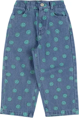 The New Society Pantaloni In Denim Di Cotone Stampato